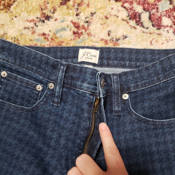 J. Crew Houndstooth Vintage Straight Denim Jeans Size 29 - Picture 4 of 11
